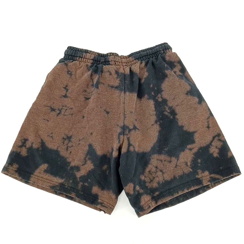 Artist Union Black & Brown Acid Wash Sweatshorts Skeleton Grunge Goth M - Picture 3 of 7